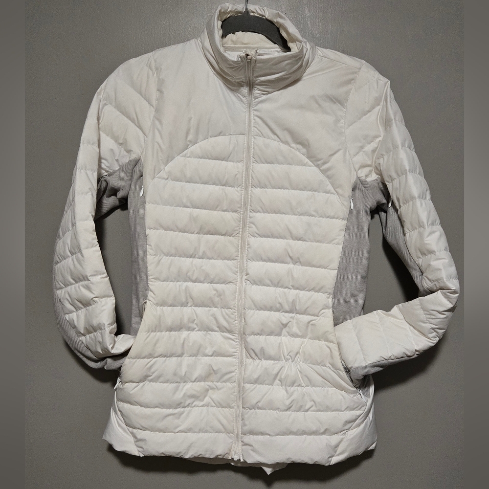 Size 6 White Lululemon Fluff Off Jacket